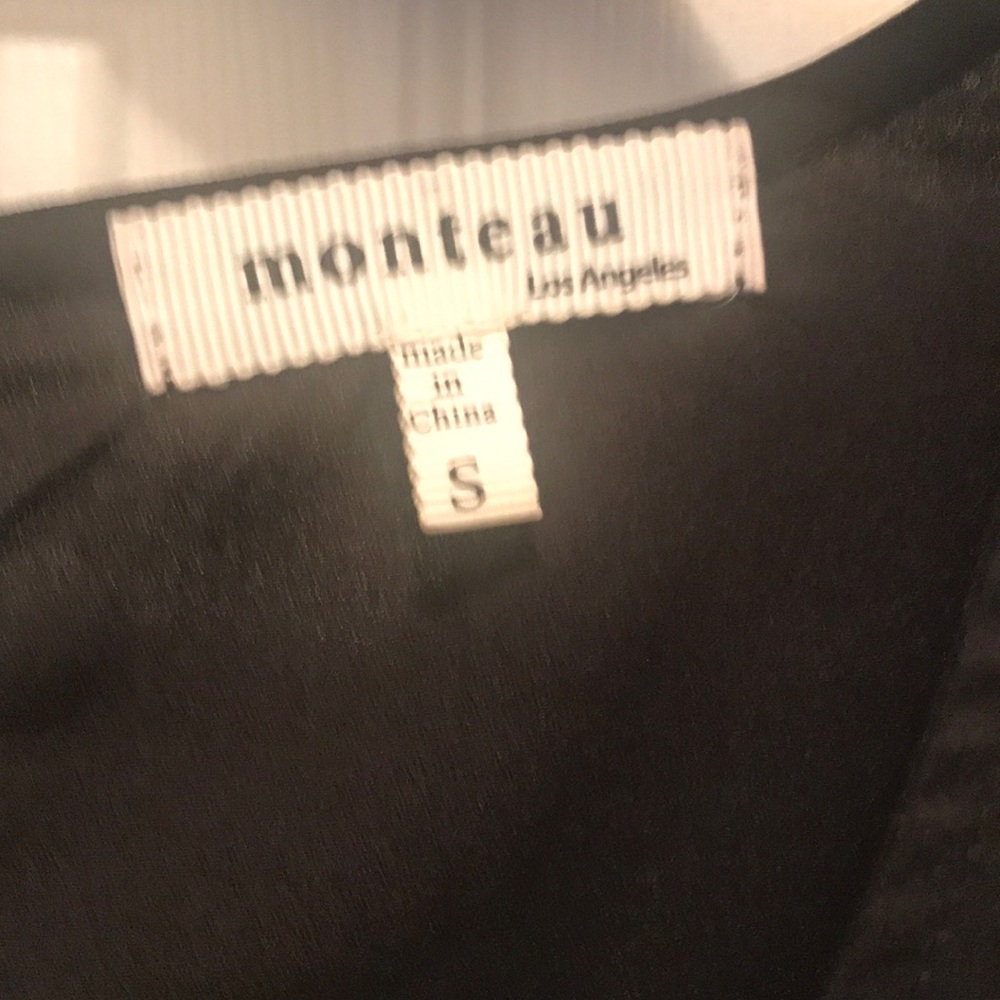 Monteau Black Crop Top with Fringe - Picture 3 of 4